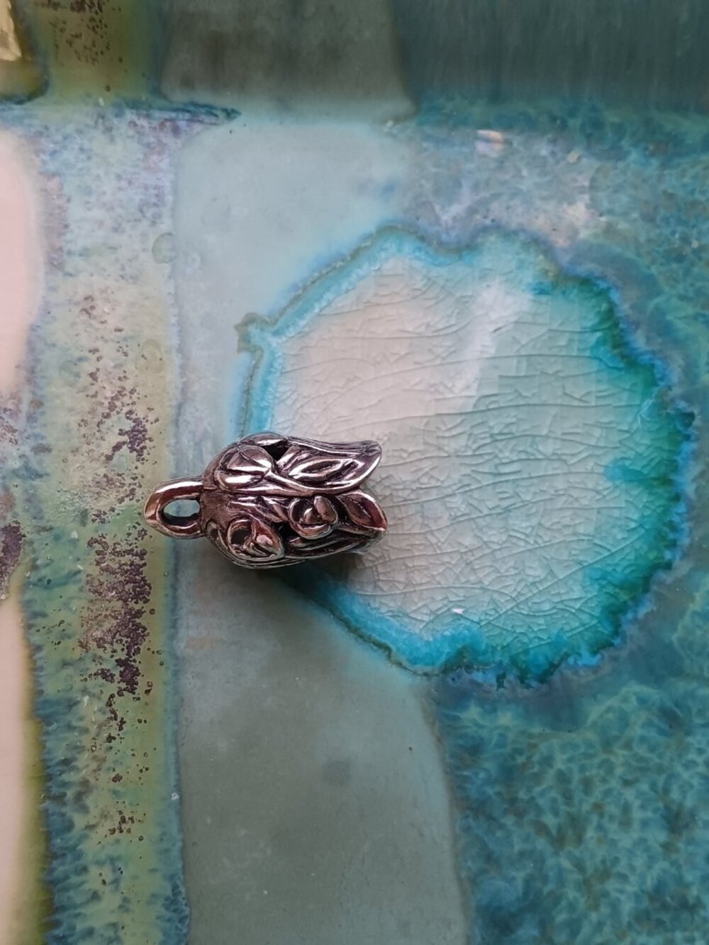 Sterling Silver Calla Lily Flower Embossed Pendant by Jose Balli New Orleans - Picture 2 of 13